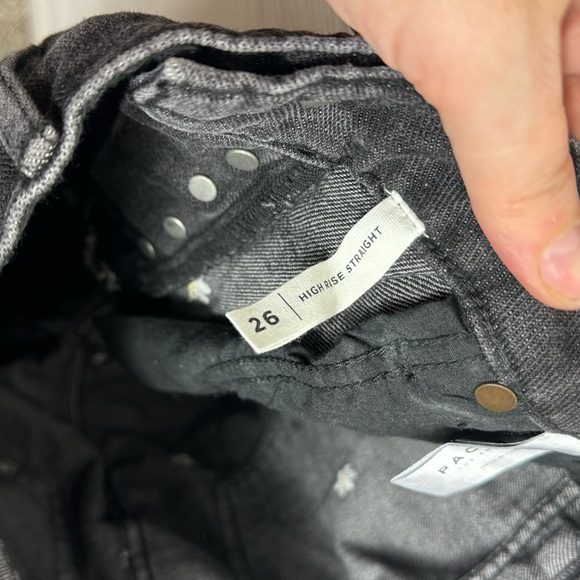 PacSun Black Daisy High Waisted Straight Leg Jeans 26 - Picture 7 of 11